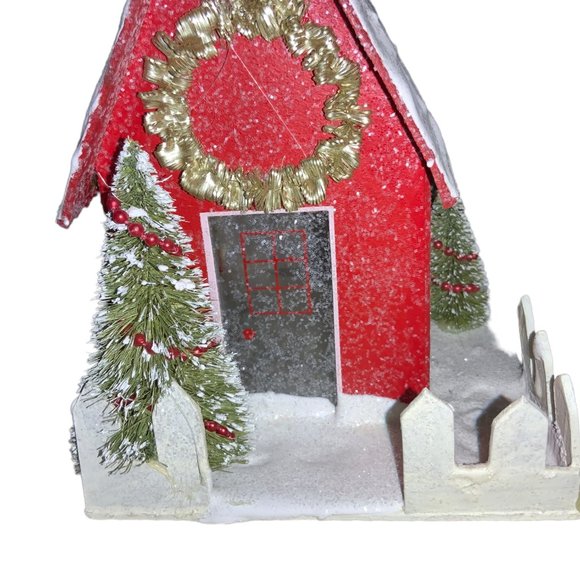 Christmas Village Cardboard Church School Town House Building - Picture 3 of 9